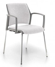 Rewind 4 Leg Chair. Loop Arms. Chrome Or Black Frame. Seat & Back Any Fabric Colour